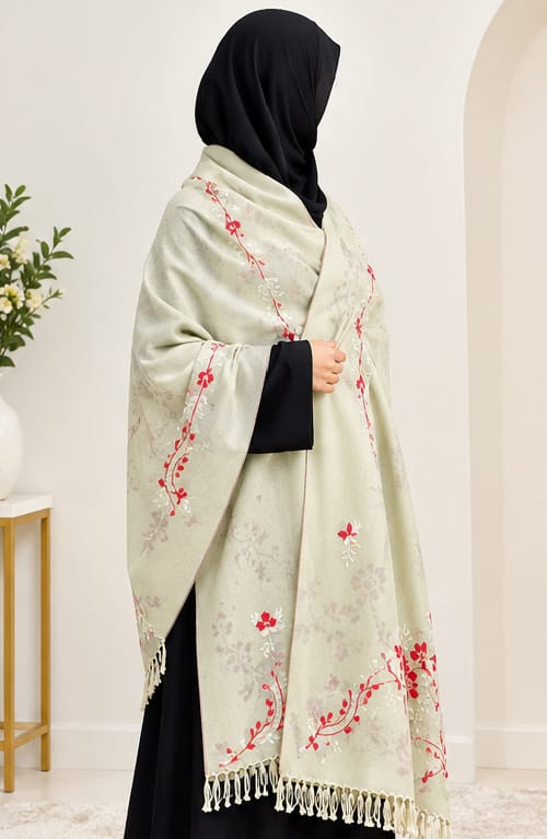 Salampur Pure Wool Shawl – Floral Embroidered