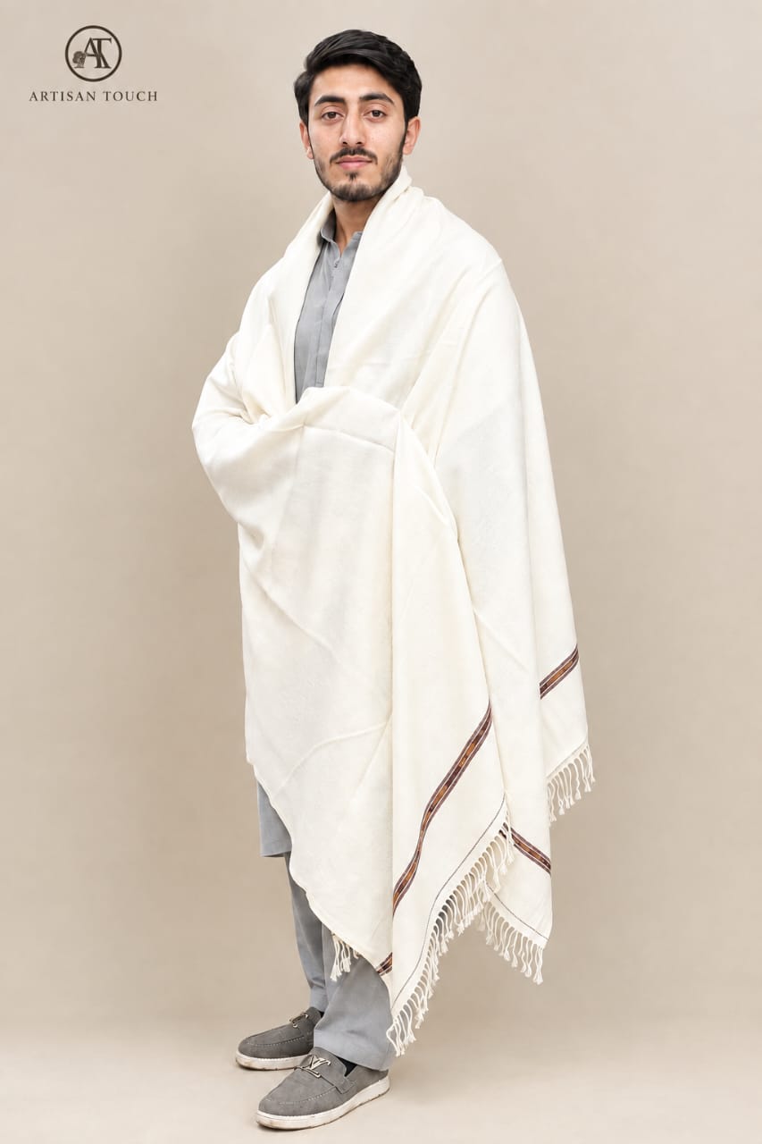 Pure White Wool Shawl (Salampur Swat)